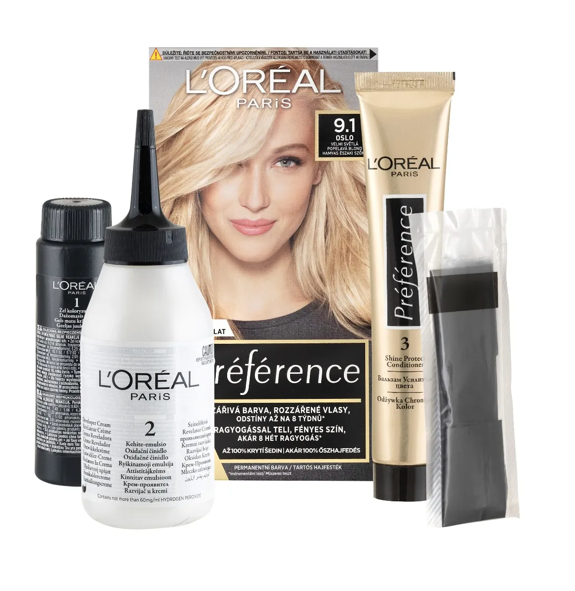 Loréal Paris Preference Barva na vlasy 9.1 velmi světlá popelavá blond