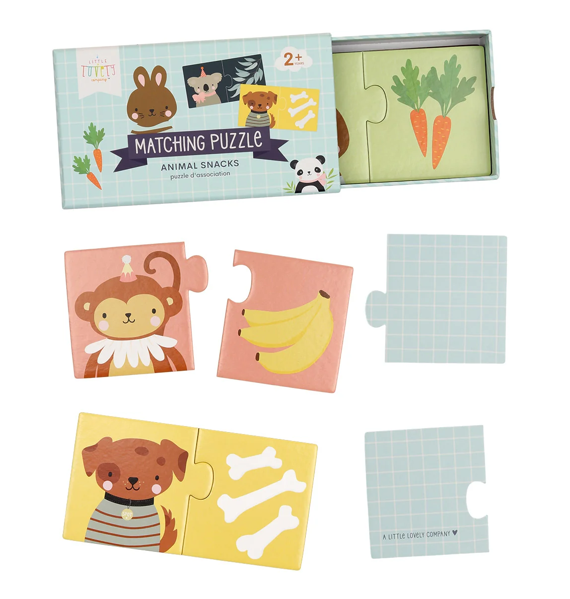 A Little Lovely Company přiřazovací puzzle - pochoutky pro zvířátka