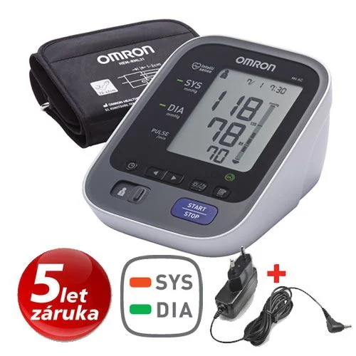 Omron M6 AC se síťovým zdrojem tonometr + 5 let záruka
