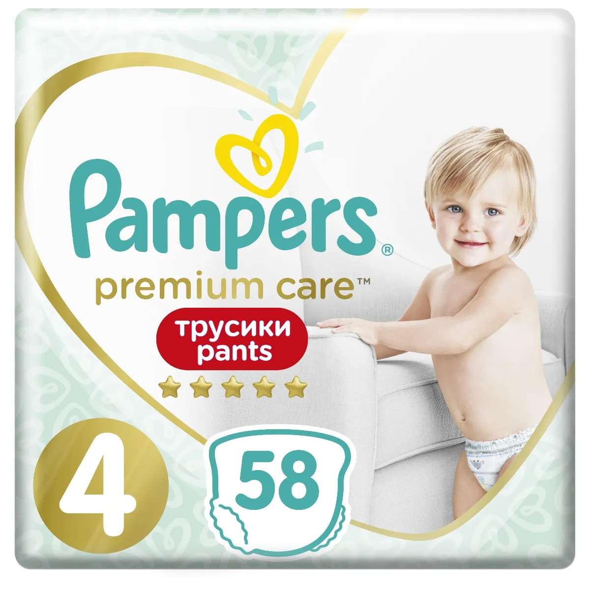 Pampers Premium Care Pants vel. 4 dětské plenkové kalhotky 58 ks