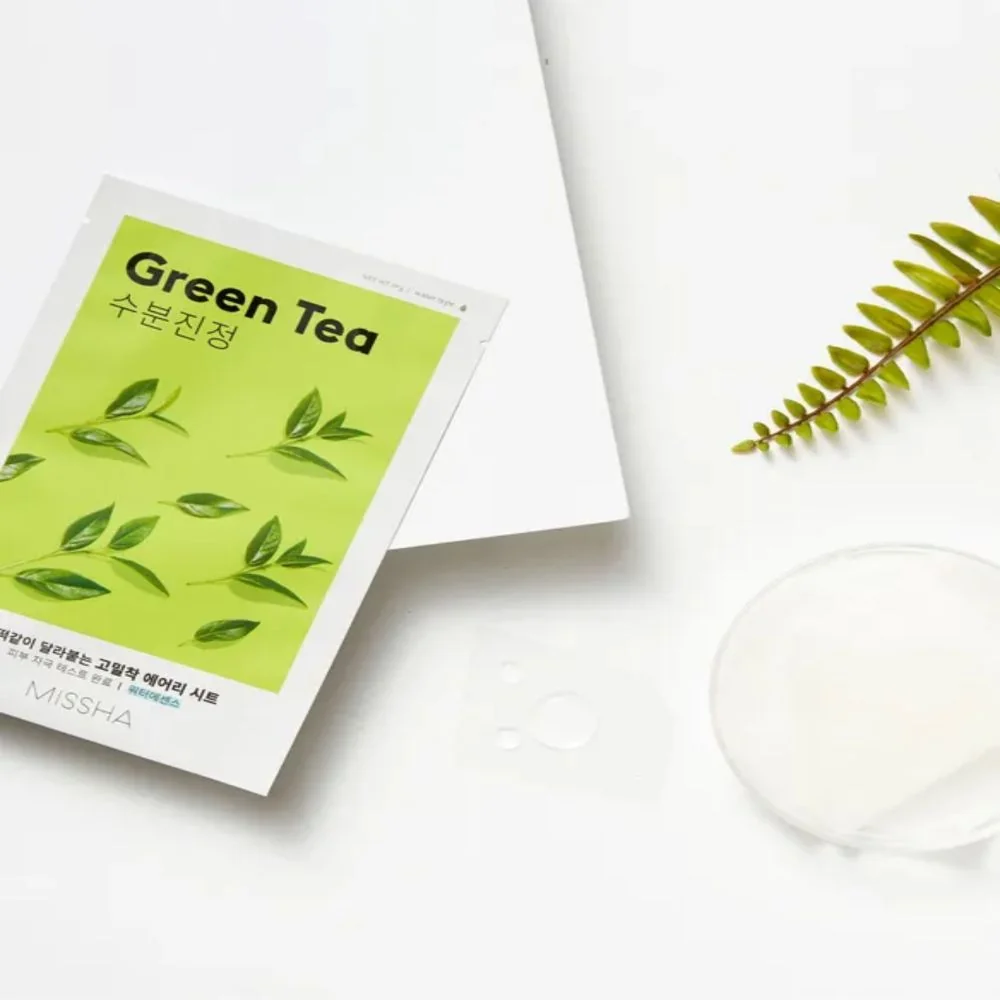 Missha Airy Fit Green Tea zklidňující plátýnková maska 19 g