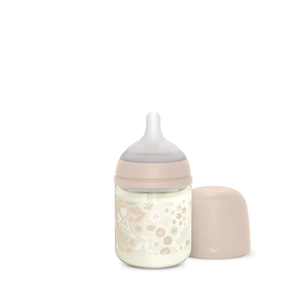 Suavinex Wonderland Skleněná láhev fyziologická SX PRO průtok S 0m+ 120 ml 1 ks liberty růžová
