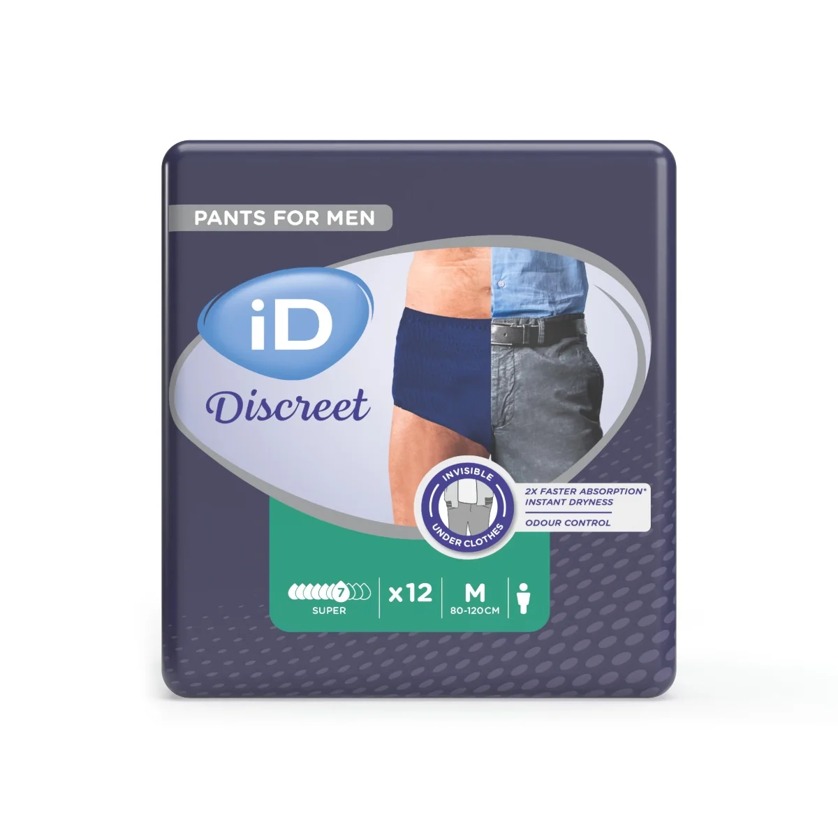 iD Discreet Pants for men Medium Super absorpční kalhotky 12 ks modré