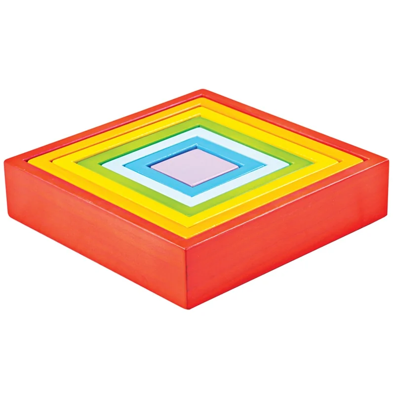 Bigjigs Toys Dřevěné skládací čtverce