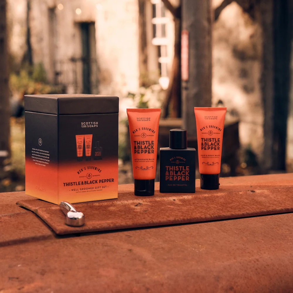 Scottish Fine Soaps Thistle & Black Pepper Sada péče o tělo 3 ks