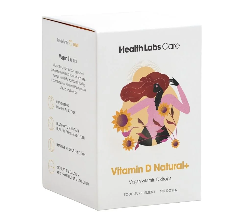 Health Labs Care Vitamin D3 Natural + Vegan kapky 180 dávek