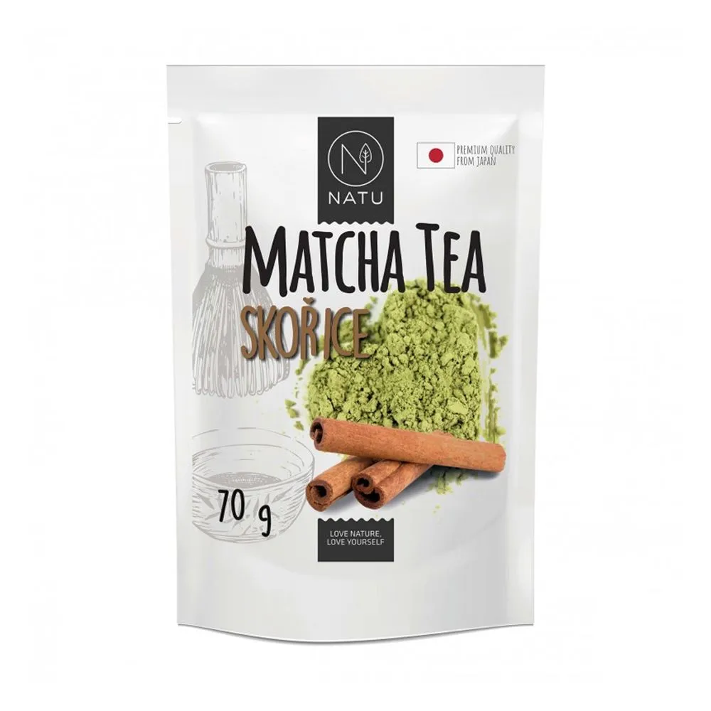 NATU Matcha tea BIO Premium Japan Skořice 70 g
