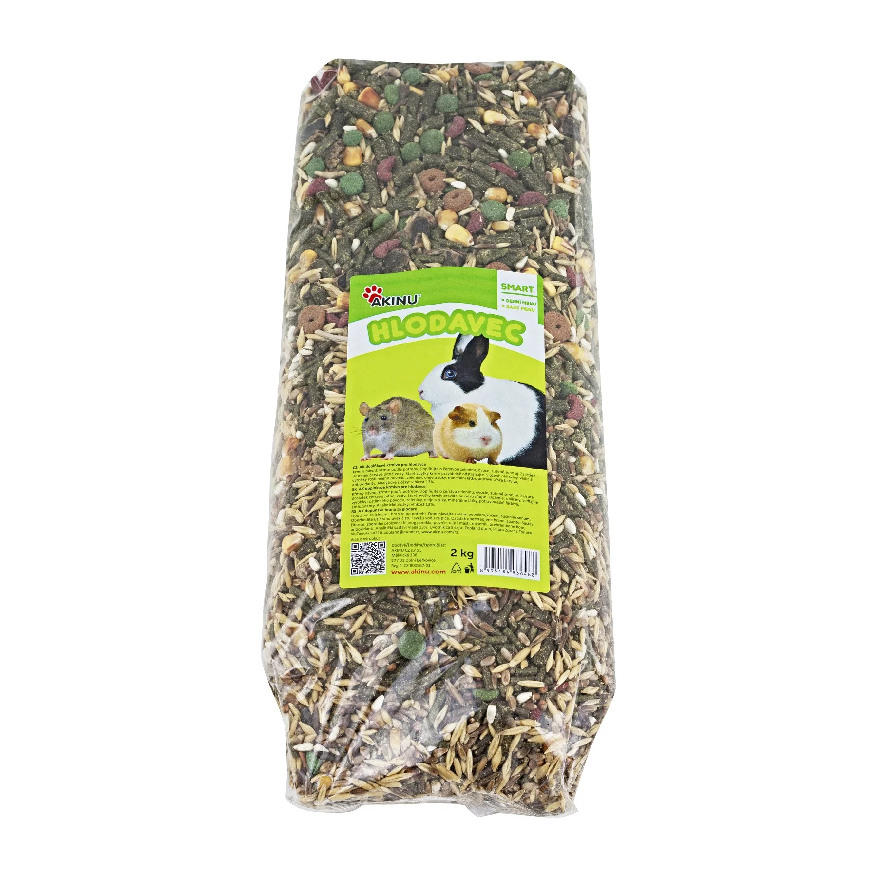 Akinu Kompletní krmivo pro hlodavce 4 x 2 kg