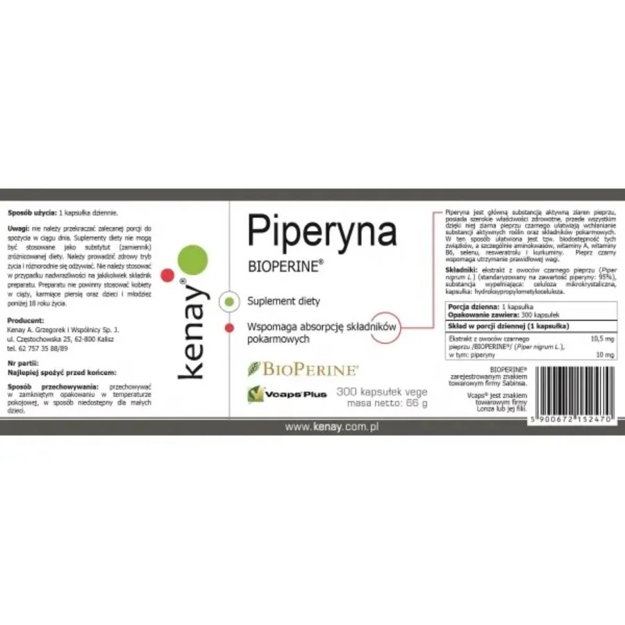Kenay Piperin bioperine 300 kapslí