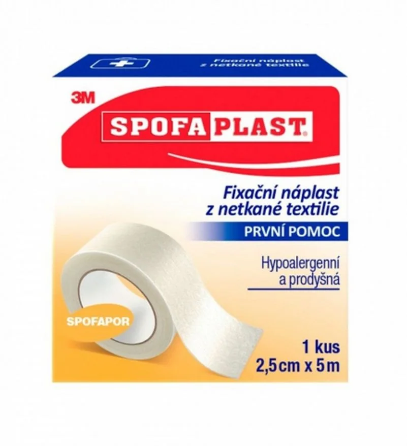 3M Spofaplast 732 Fixační náplast z netkané textilie 2,5 cm x 5 m 1 ks
