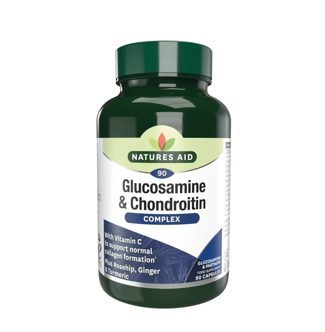 Natures Aid Glukosamin + Chondroitin Complex + vitamin C + kurkuma 90 kapslí