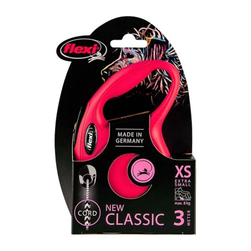 Flexi New Classic lanko XS 3m do 8kg červené