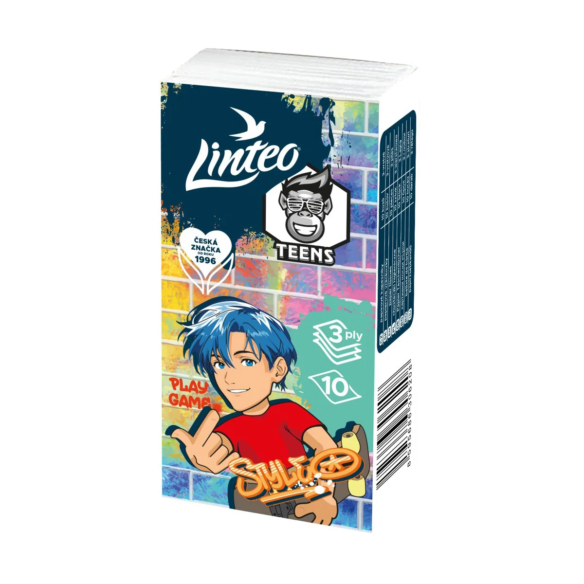 Linteo TEENS Papírové kapesníky 3vrstvé 10x10 ks