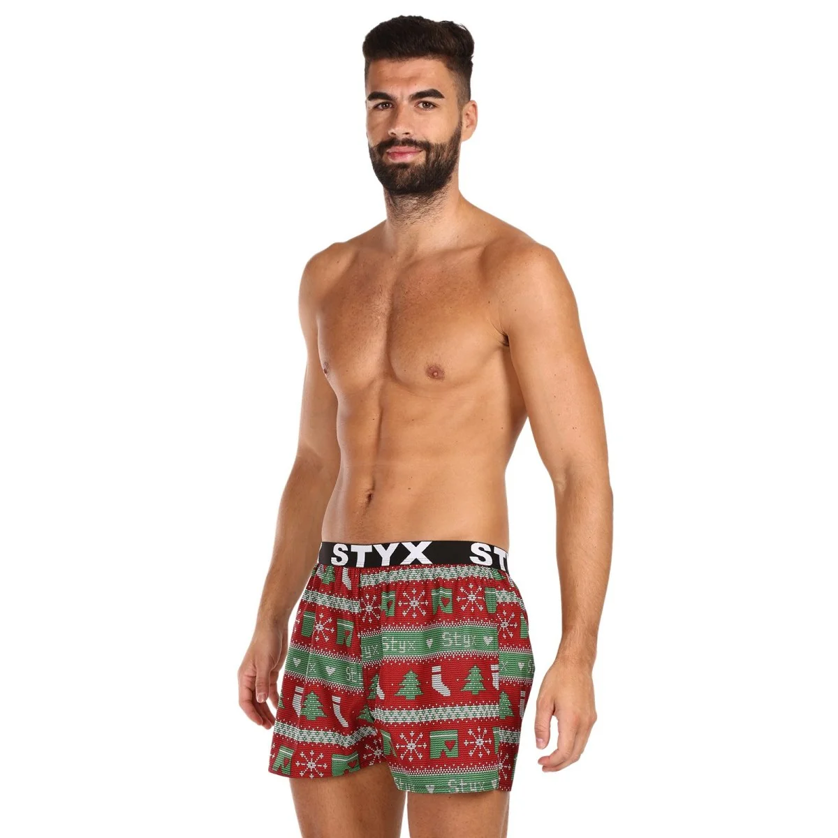 Styx Pánské trenky art sportovní guma Vánoce pletené (B1658) XXL