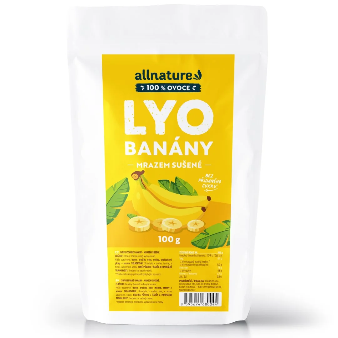 Allnature Banány Lyo mrazem sušené 100 g