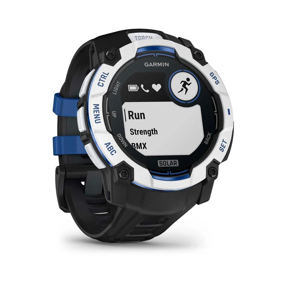 Garmin Instinct 3 Solar 50 mm chytré hodinky Whitestone Black/Blue