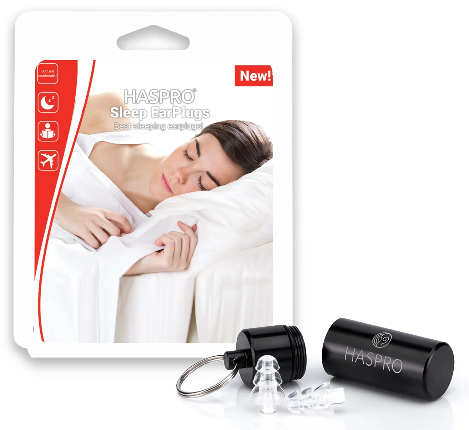 HASPRO Sleep - Relax špunty do uší na spaní, 1 pár / 2 ks