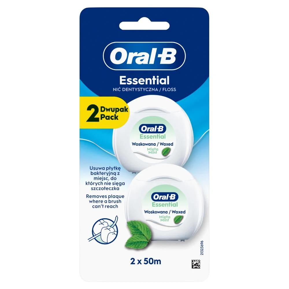 Oral-B Essential voskovaná zubní nit 2x50 m mátová