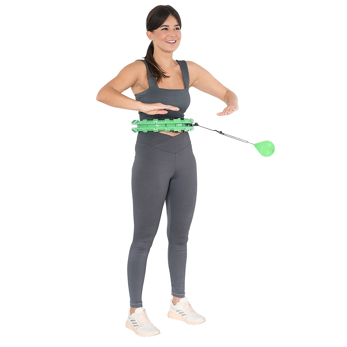HMS Masážní hula hoop obruč se závažím HHW01 - zelená