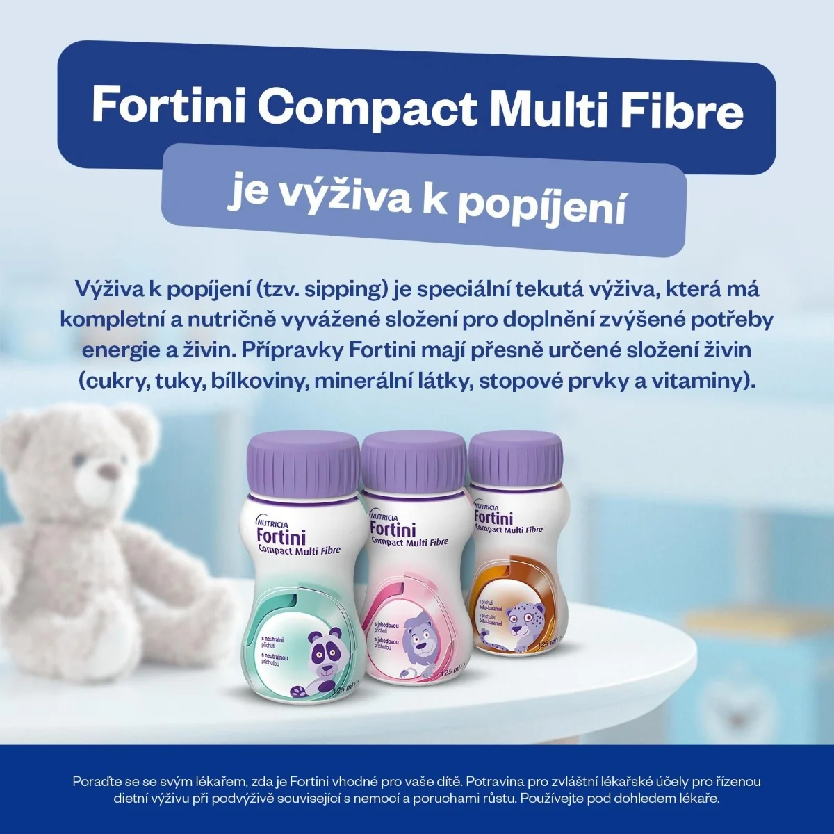 Fortini Compact Pro děti s vlákninou Neutral 4x125 ml