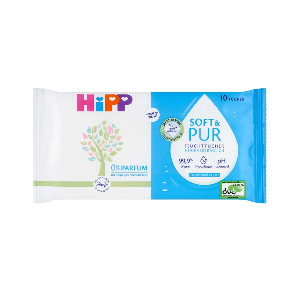 Hipp Babysanft Čisticí vlhčené ubrousky Soft & Pur 10 ks
