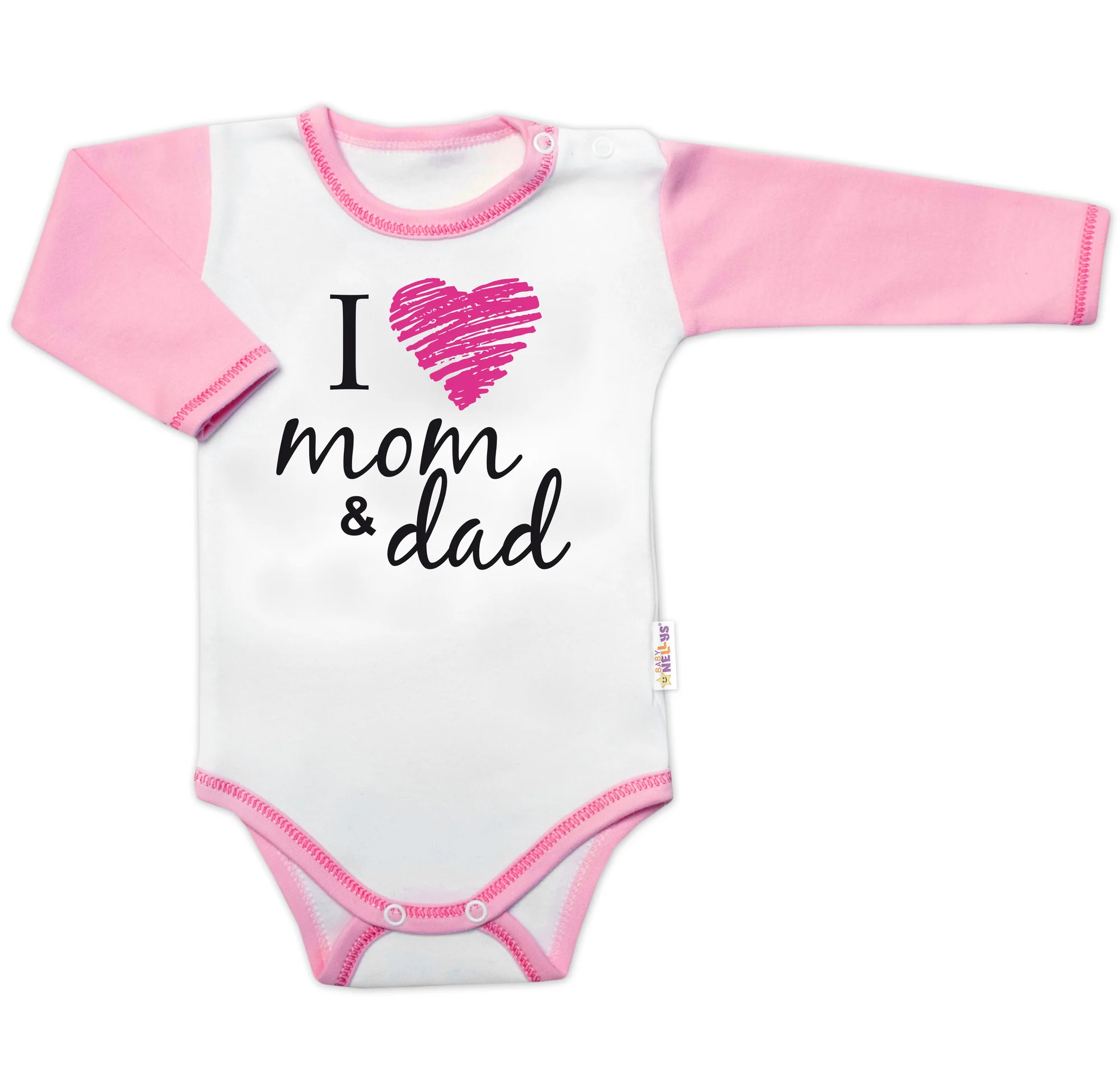 Baby Nellys Body dlouhý rukáv I love mom & dad, holka vel. 80