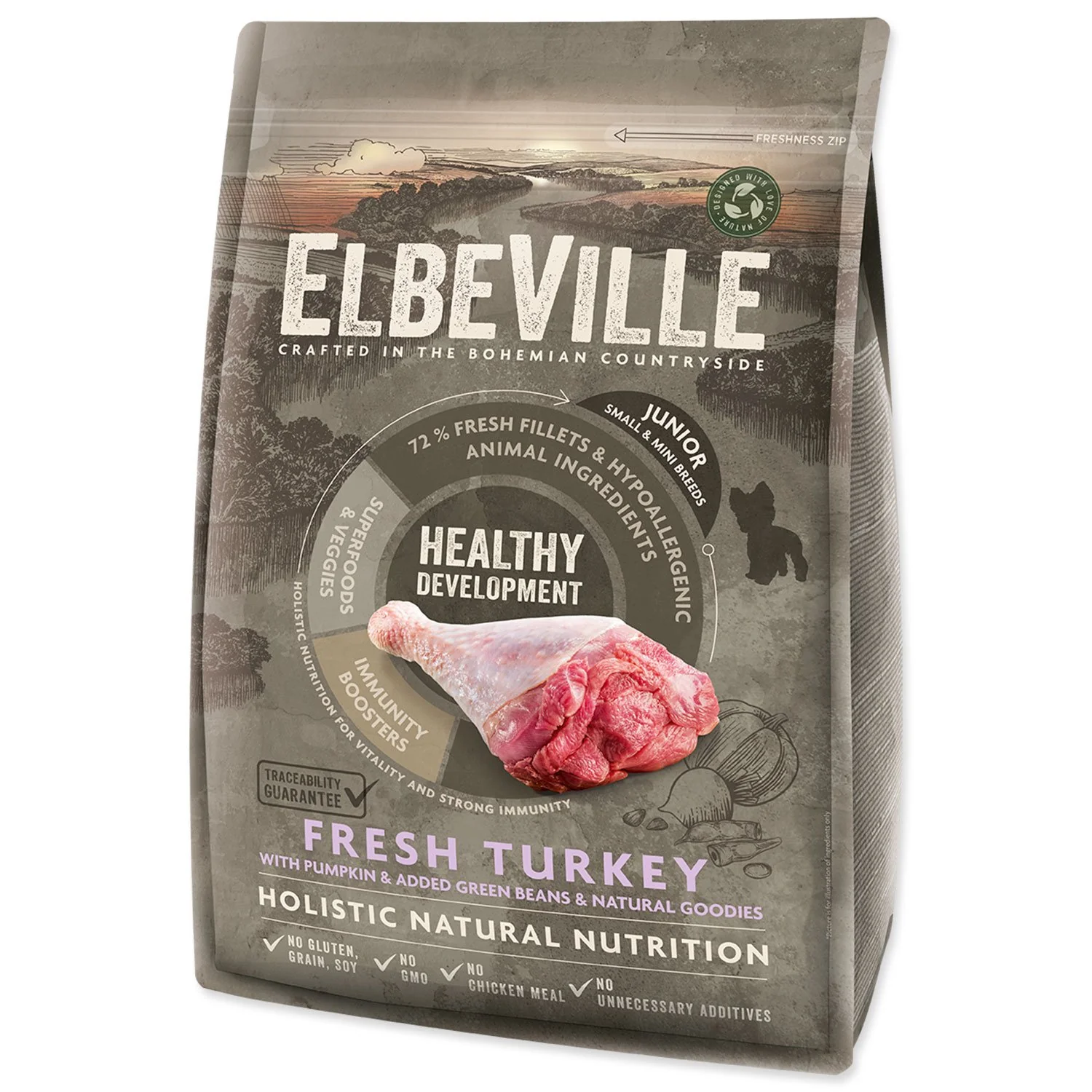 ELBEVILLE Krmivo Puppy and Junior Mini Healthy Development Fresh Turkey 4kg