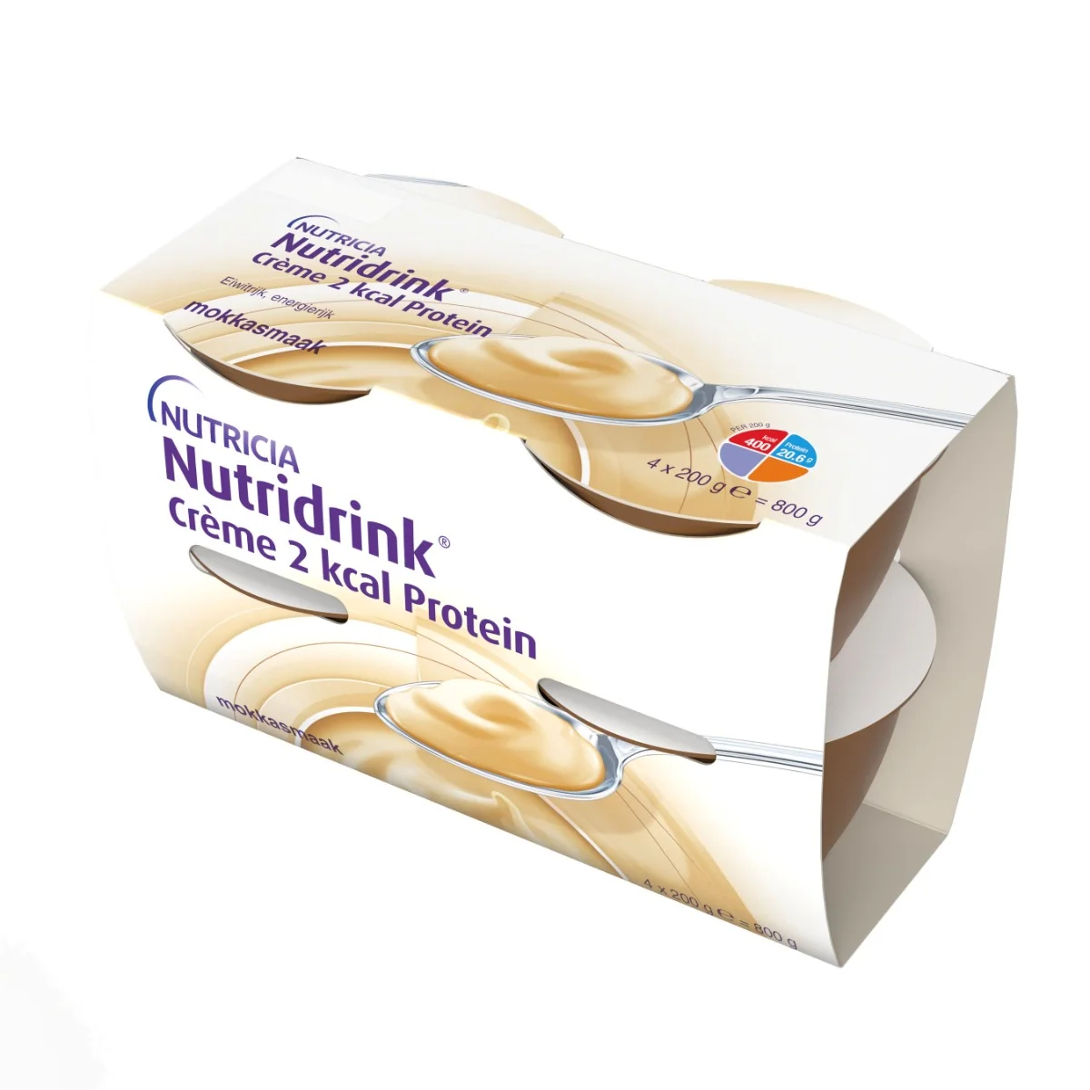 Nutridrink Creme 2 kcal Protein s příchutí kávy 4x200 g