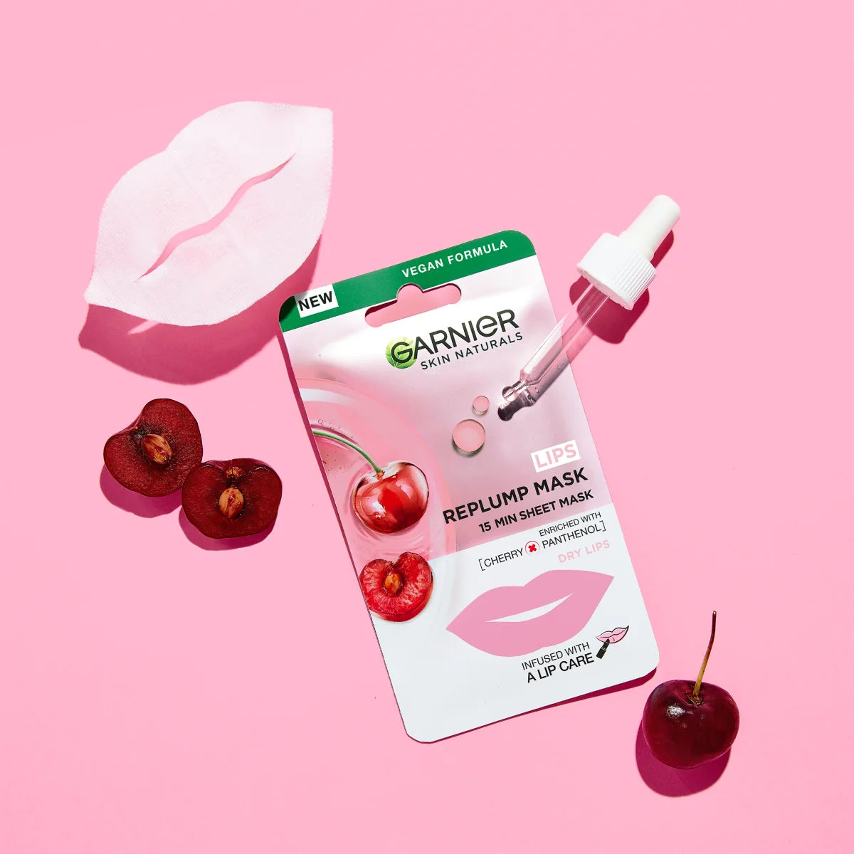 Garnier Skin Naturals vyplňujicí textilní maska na rty 5 g