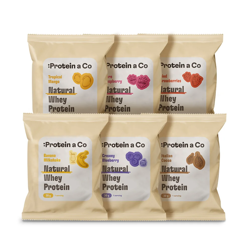 Protein a Co NATURAL WHEY PROTEIN sada vzorků 6x30g
