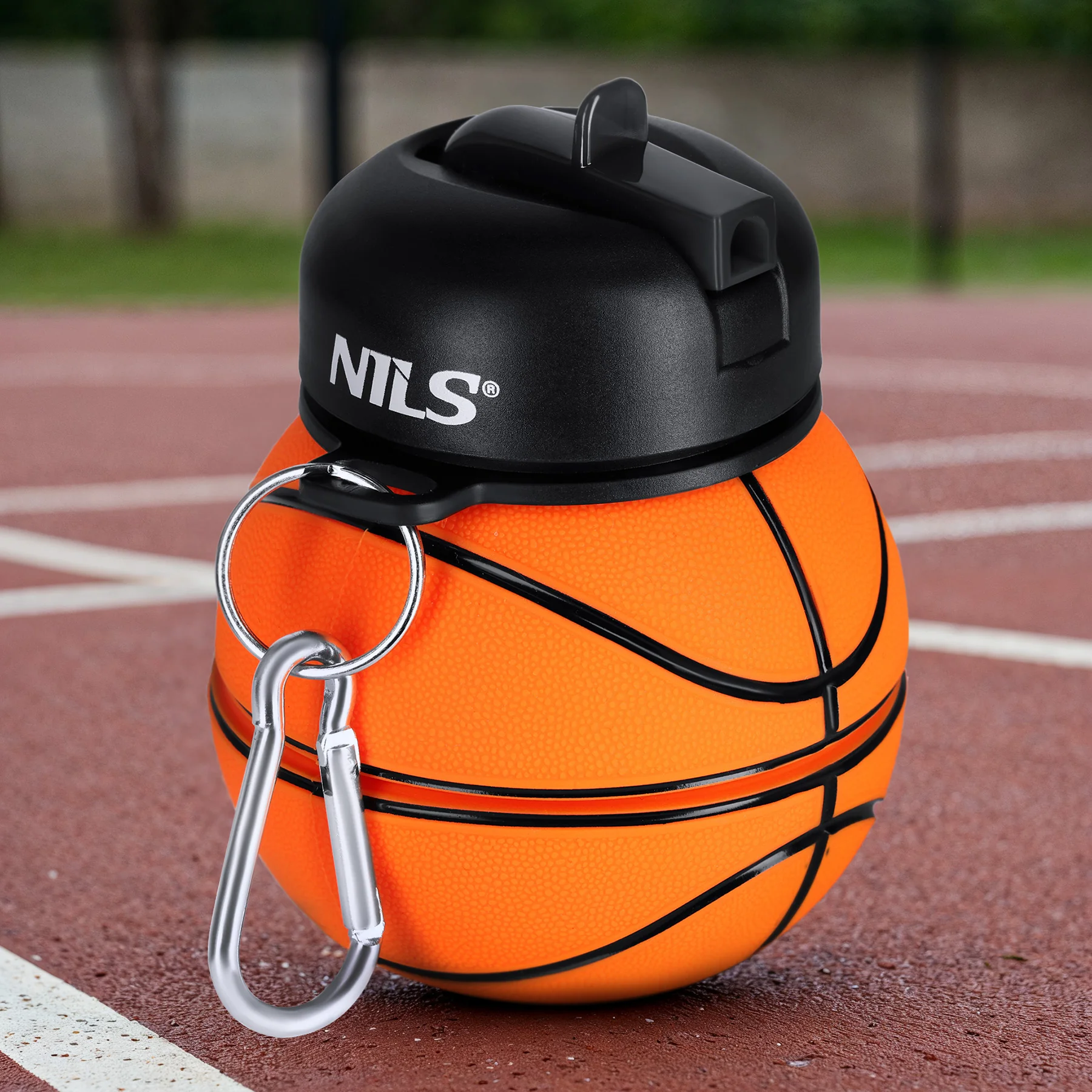 Nils Skládací silikonová láhev  NC4104 550ml basketbal