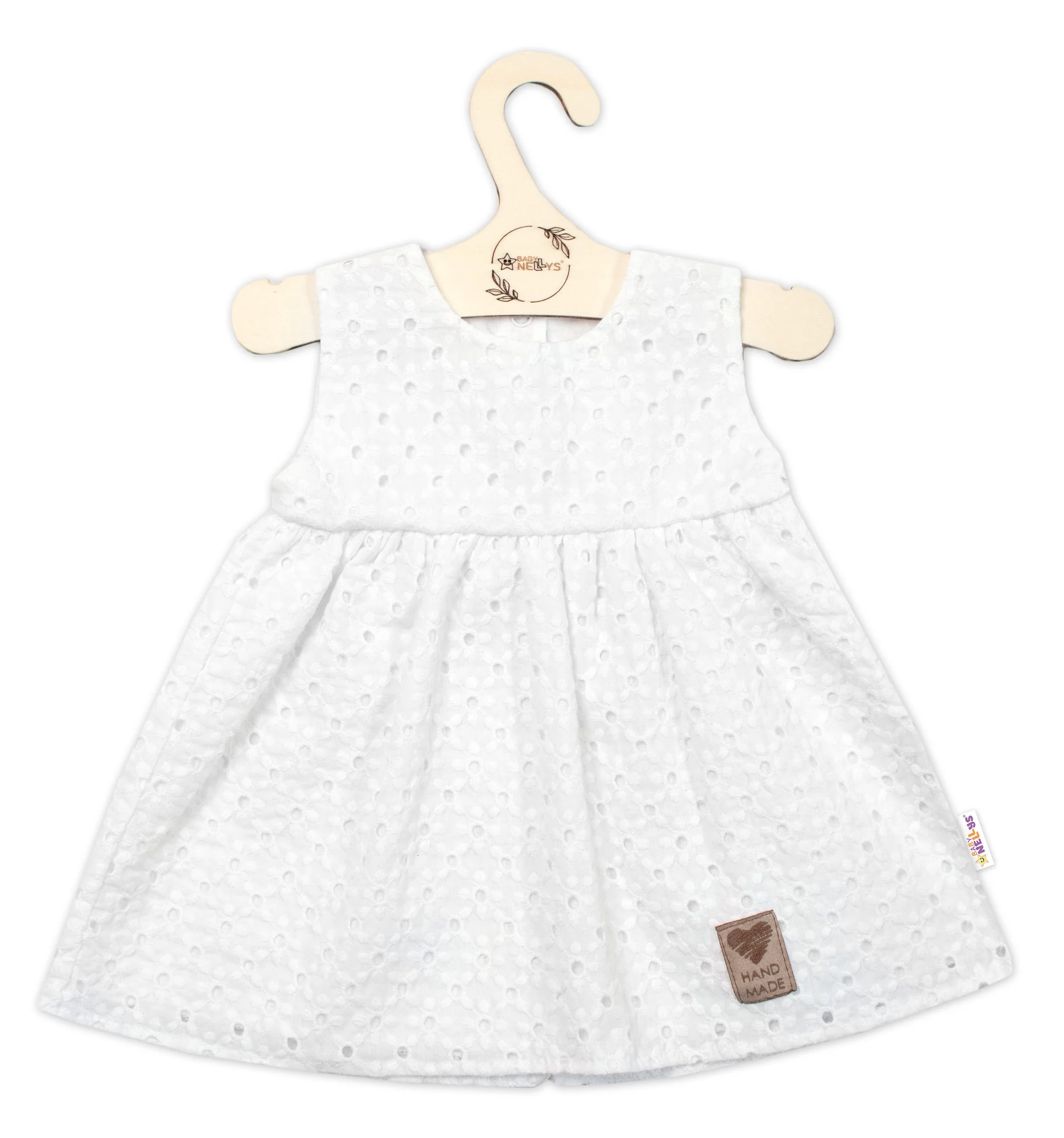 Baby Nellys Lehké Handmade šatičky Madeira, bílé, vel. 86 vel. 86