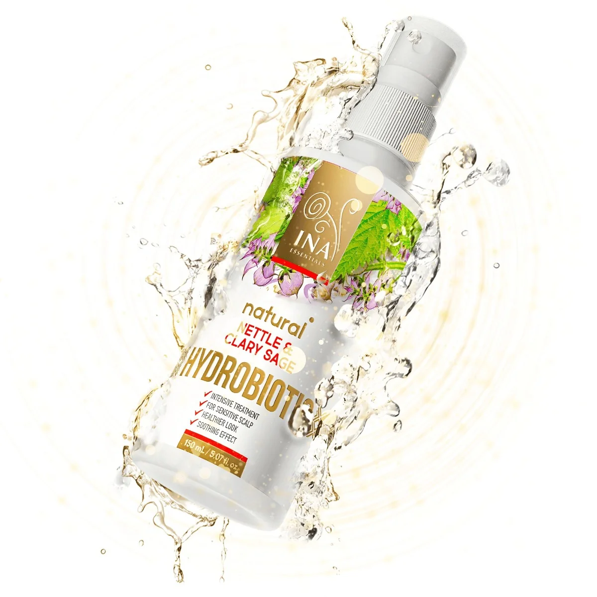 InaEssentials Hydrobiotic Intenzivní vlasová péče Kopřiva & Šalvěj 150 ml