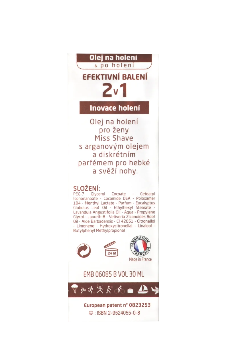 Dermofluide Miss Shave 2v1 olej a voda na holení 30 ml