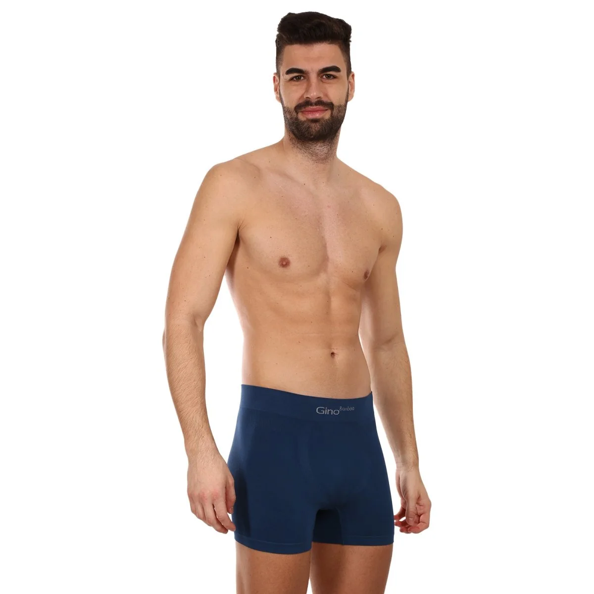 Gino Pánské boxerky bezešvé bambusové petrol (54004) S