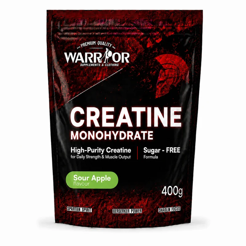 Warrior Kreatin monohydrát v práškové formě 400g Sour Apple