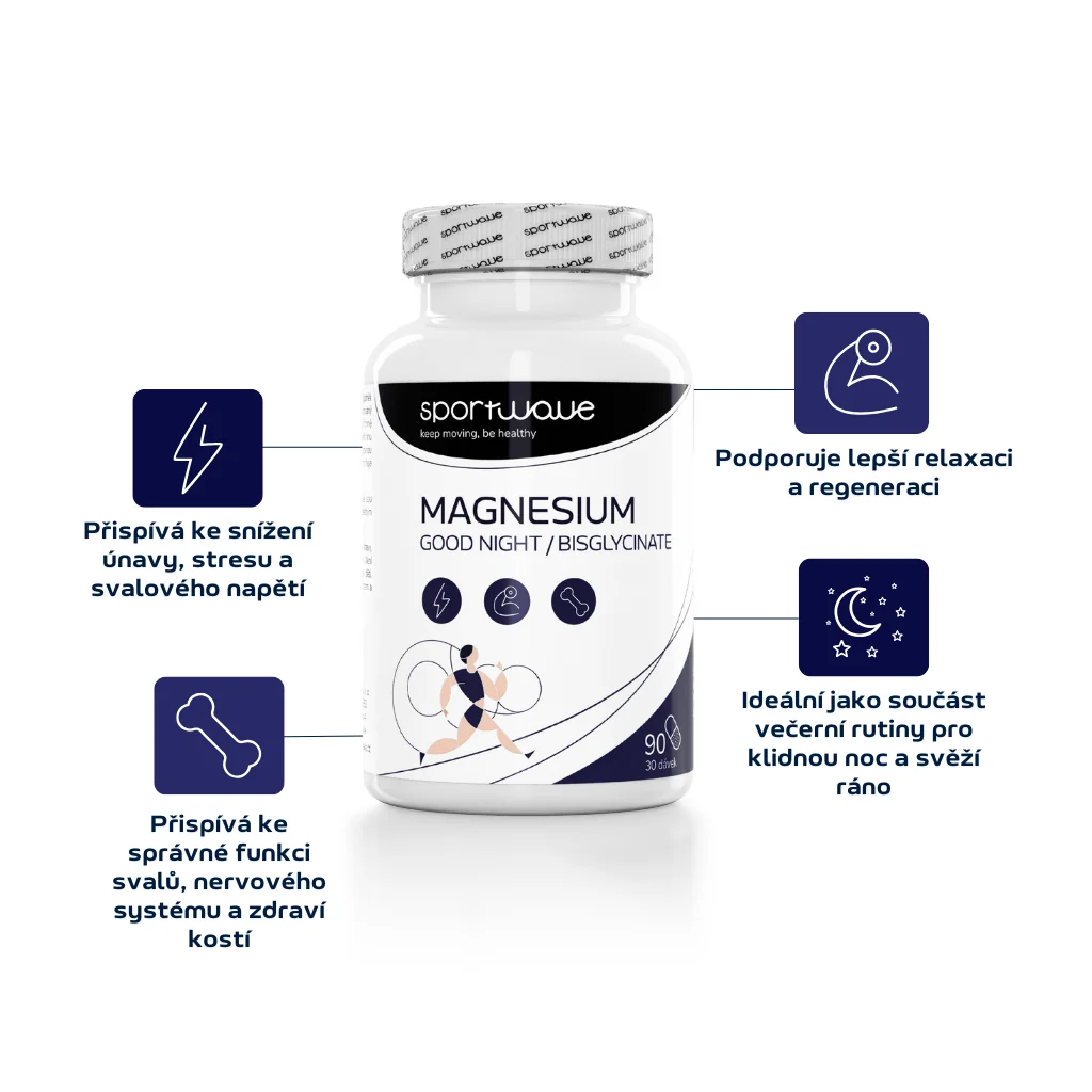 Sport Wave Hořčík - Magnesium Good Night - Bisglycinate 