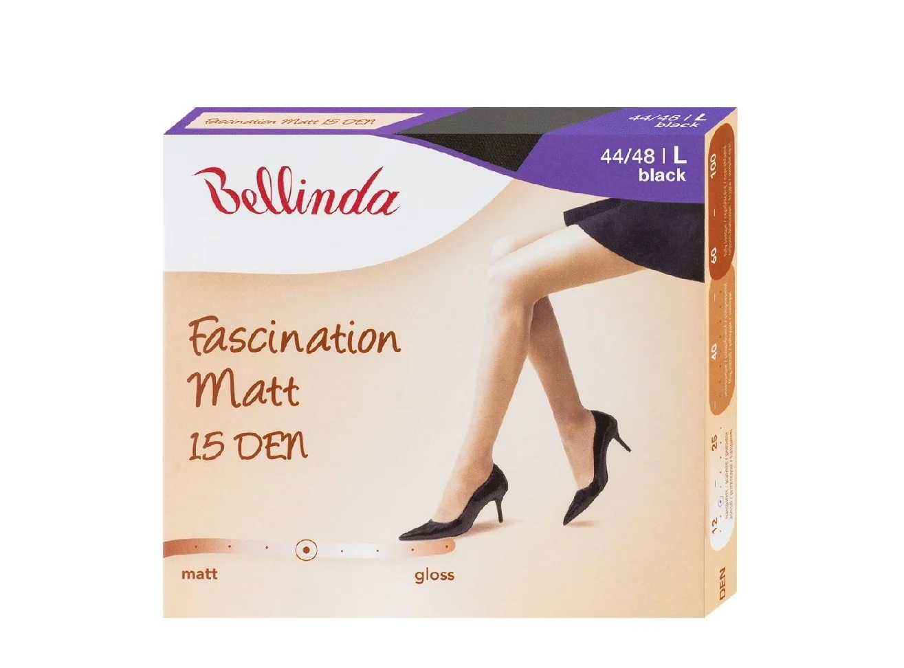 Bellinda Fascination Matt 15 DEN vel. L punčochové kalhoty černé