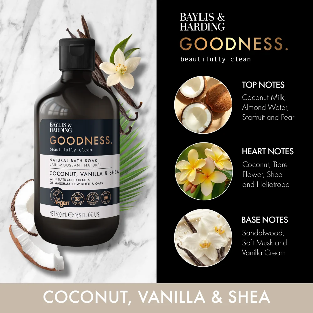 Baylis & Harding Goodness Pěna do koupele Kokos, Vanilka & Shea 500 ml