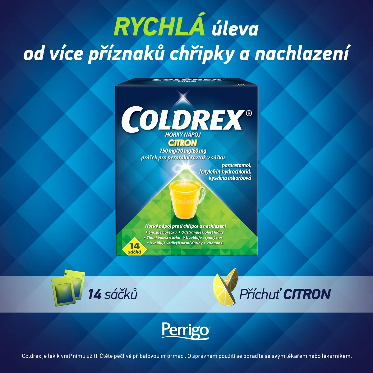Coldrex Horký nápoj Citron 14 sáčků