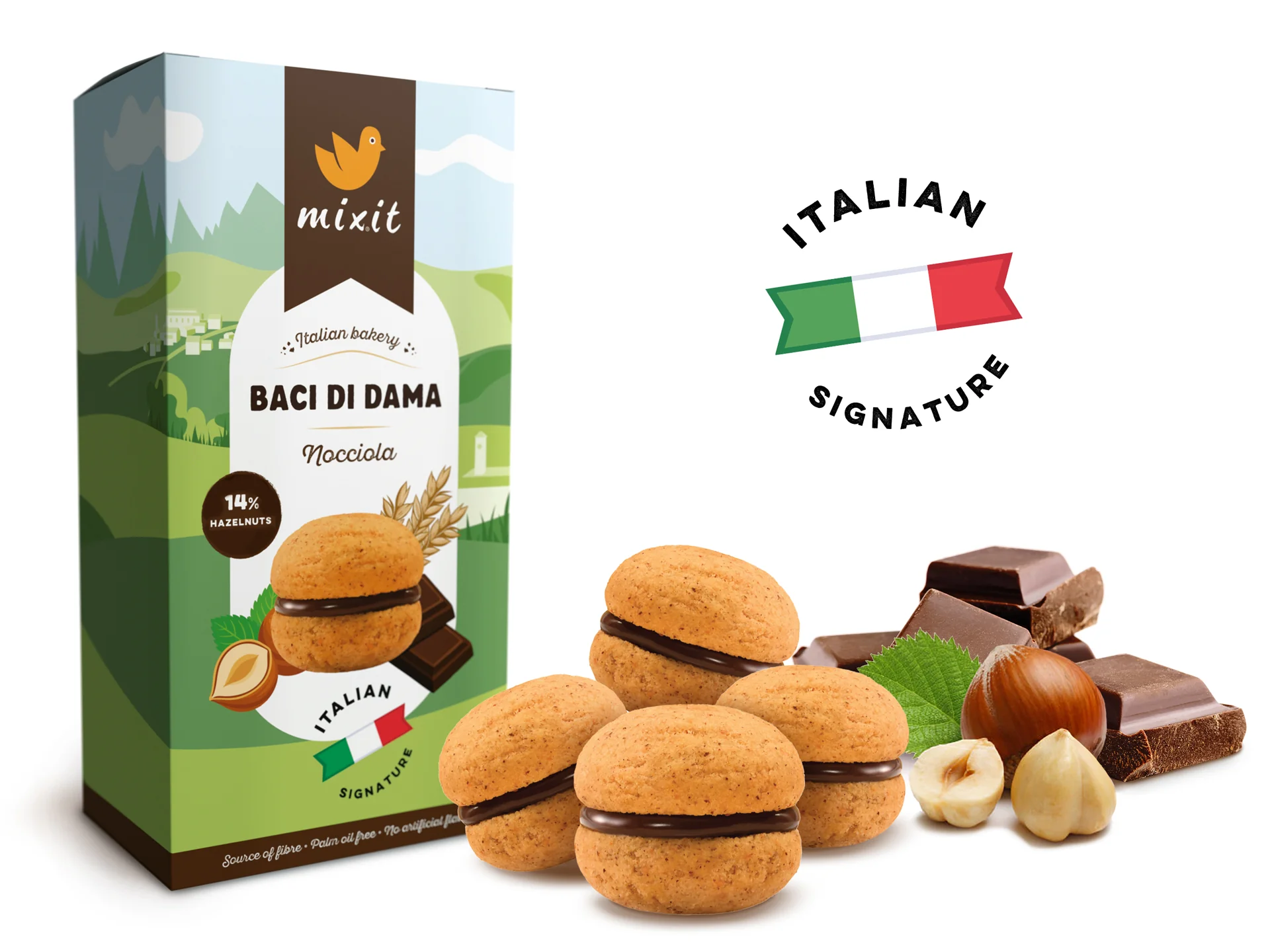 Mixit Italian Bakery Baci di Dama Nocciola sušenky 170 g