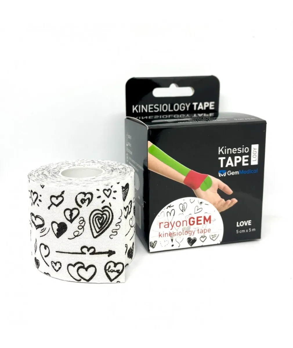 GM rayon kinesiology tape hedvábný 5 cm x 5 m love