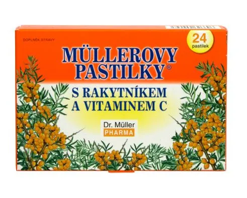 Dr.Müller Müllerovy pastilky s rakytníkem a vitaminem C 24 pastilek