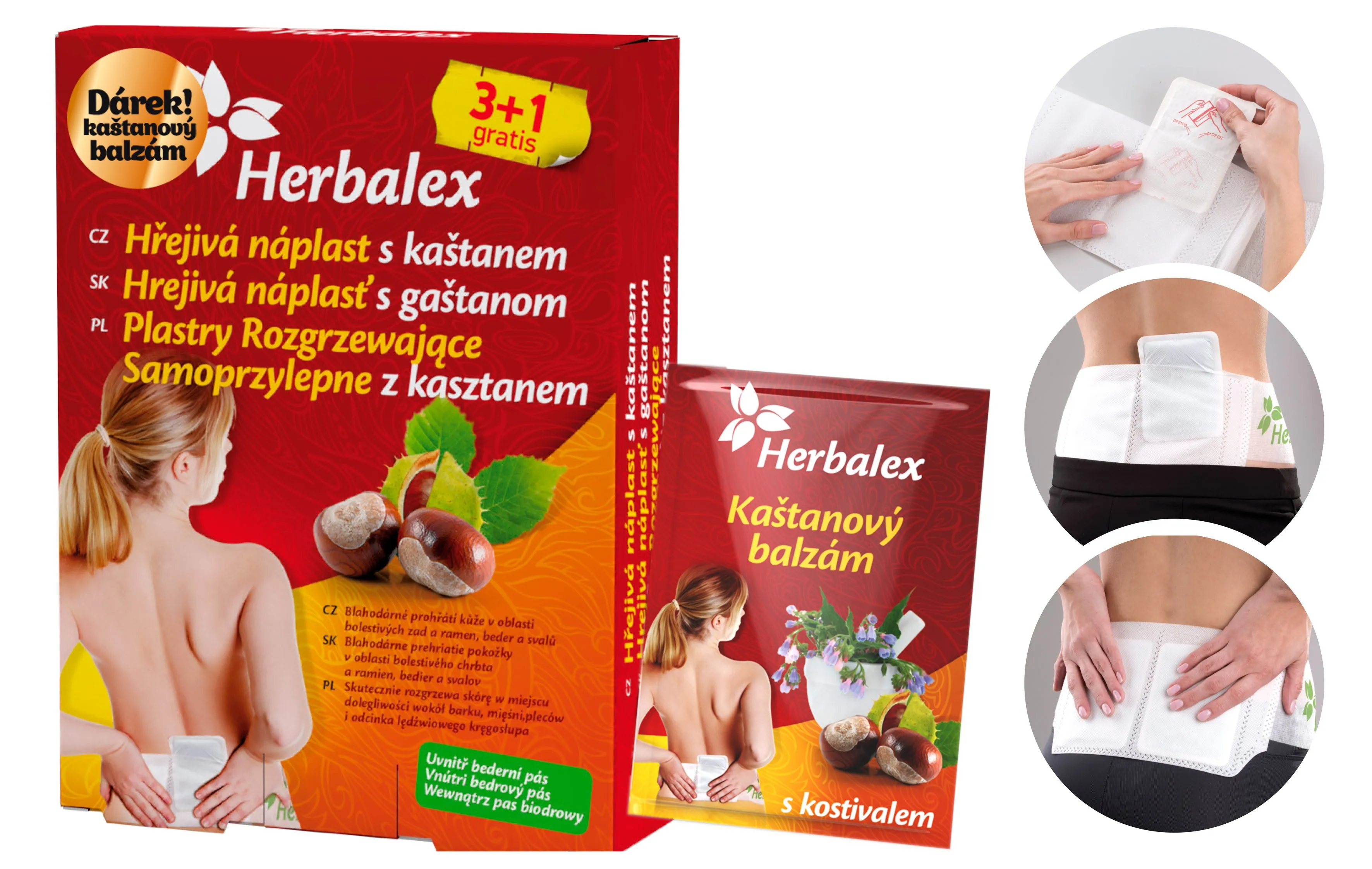 Herbalex Hřejivá náplast s kaštanem