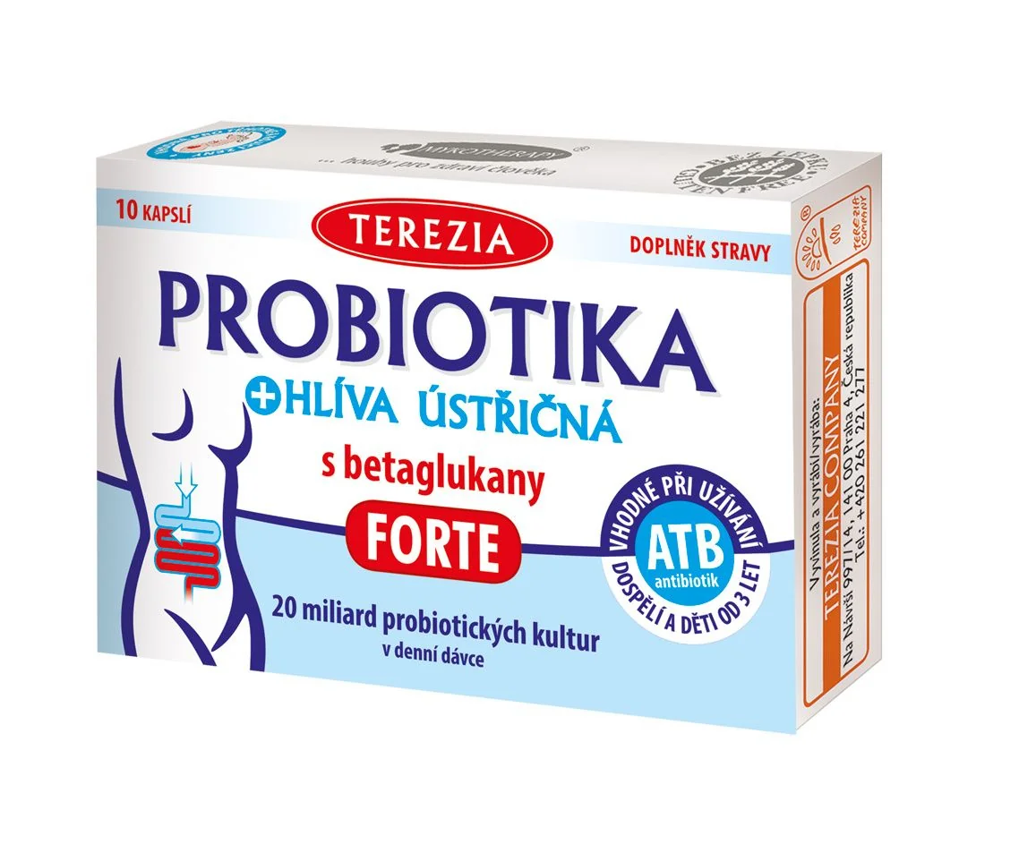 Terezia Probiotika + Hlíva ústřičná s betaglukany FORTE 10 kapslí