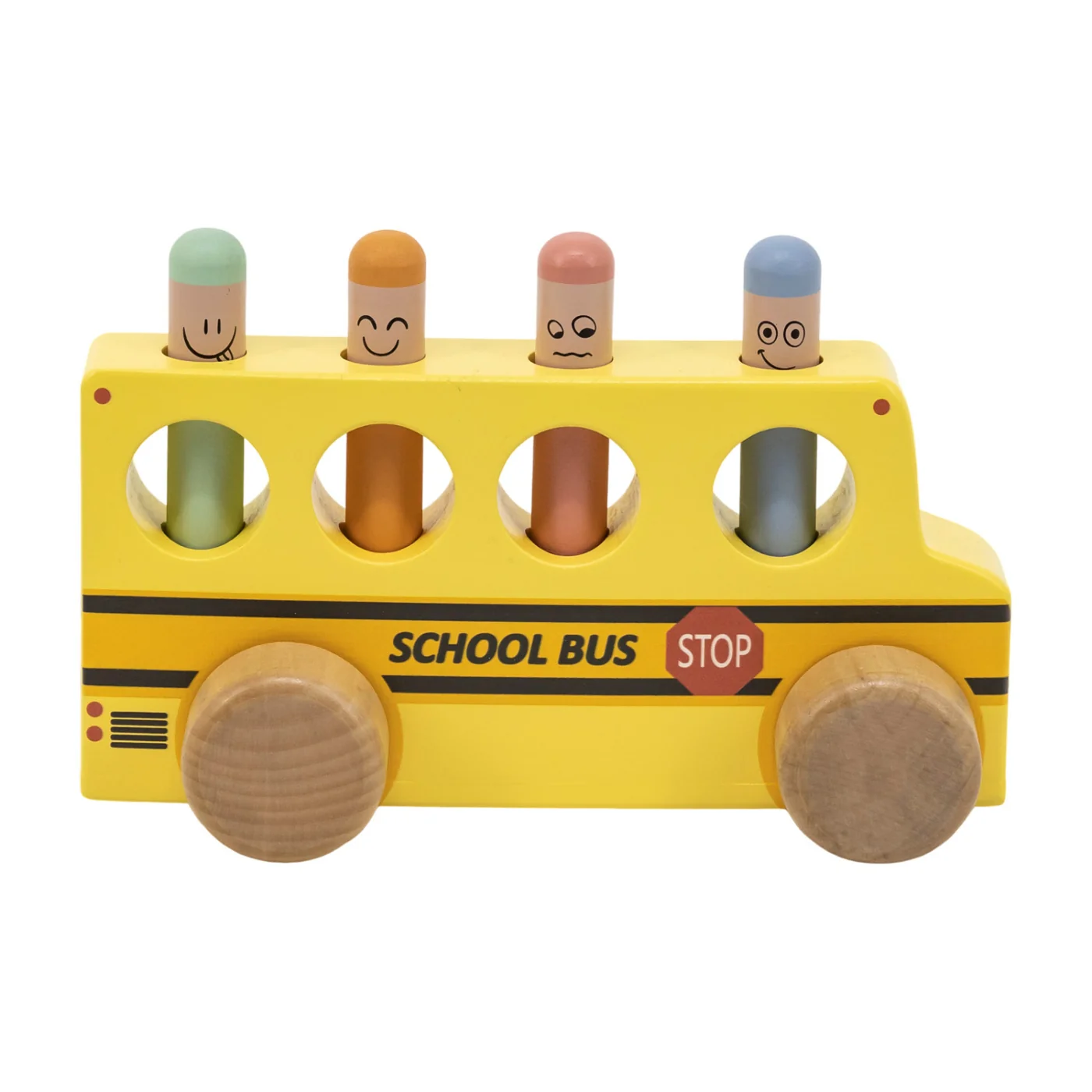 New Classic Toys Pop-up - vyskakovací kolíčky - školní autobus
