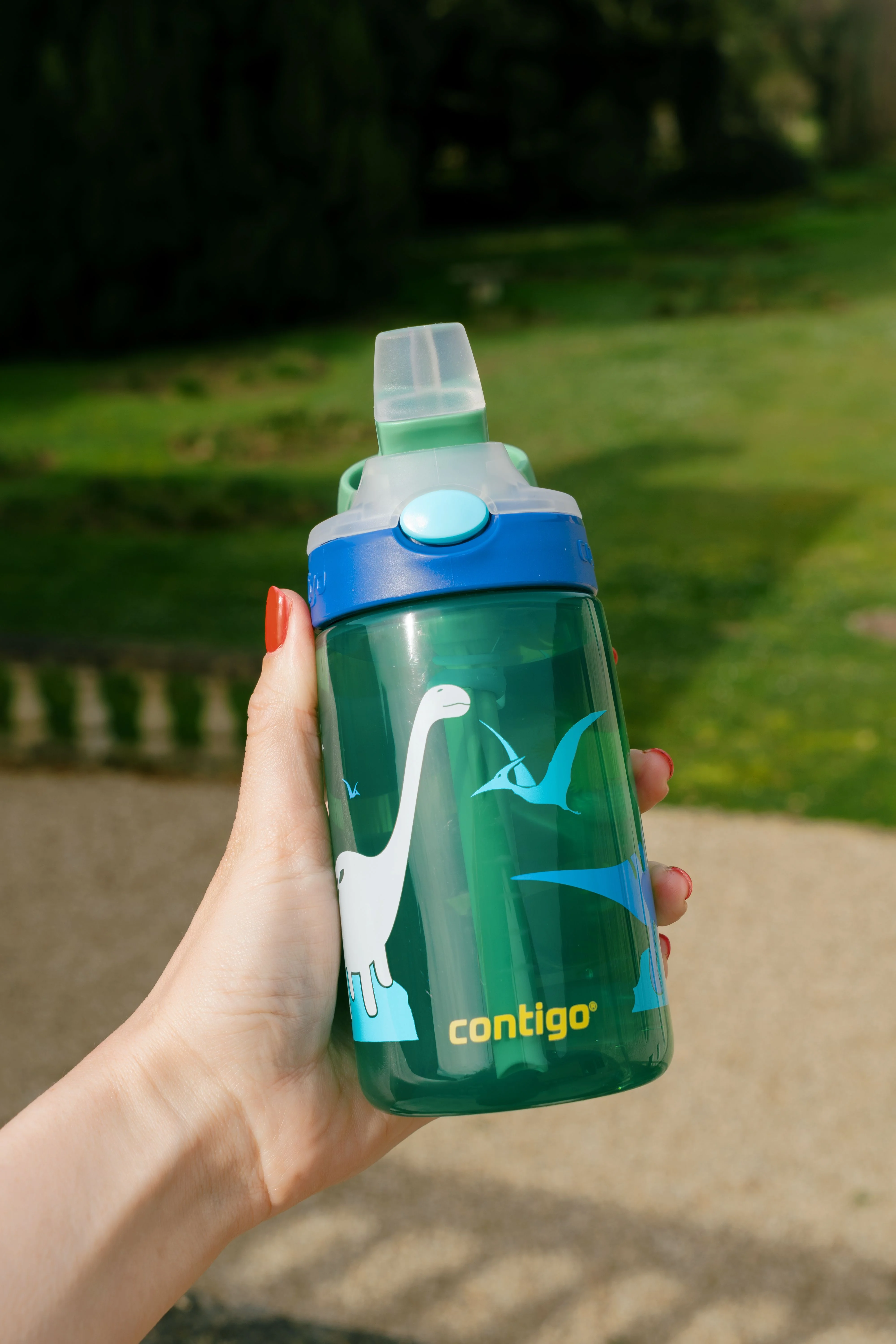 Contigo Dětská láhev Gizmo Flip Jungle Dino zelená 420 ml