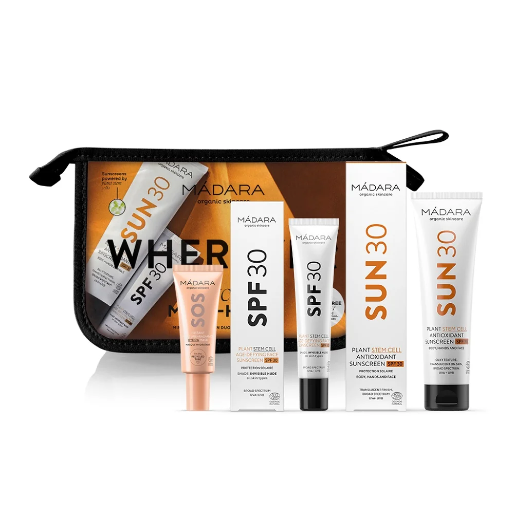 MÁDARA Wherever SPF30 opalovací sada nezbytných produktů