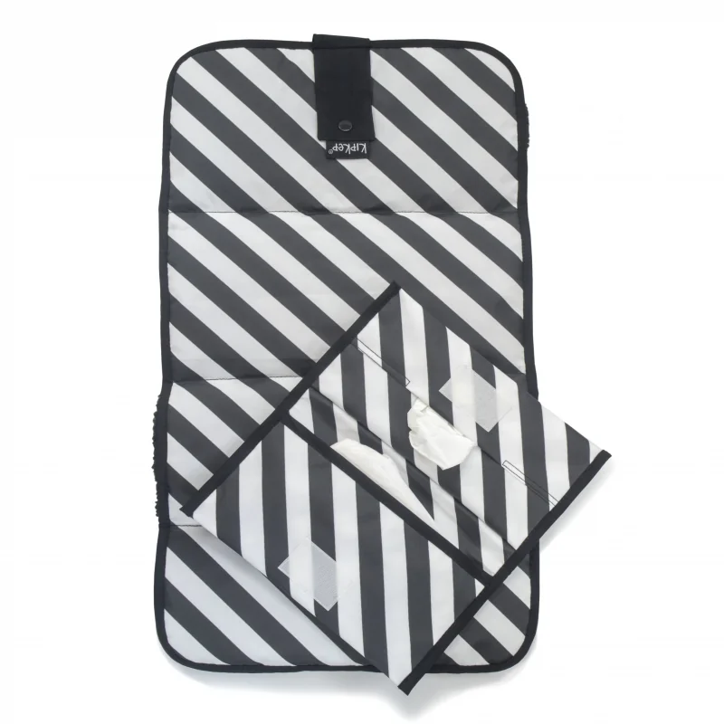 KipKep přebalovací set NAPPER COMBI-SET Black Stripes (kožíšek)