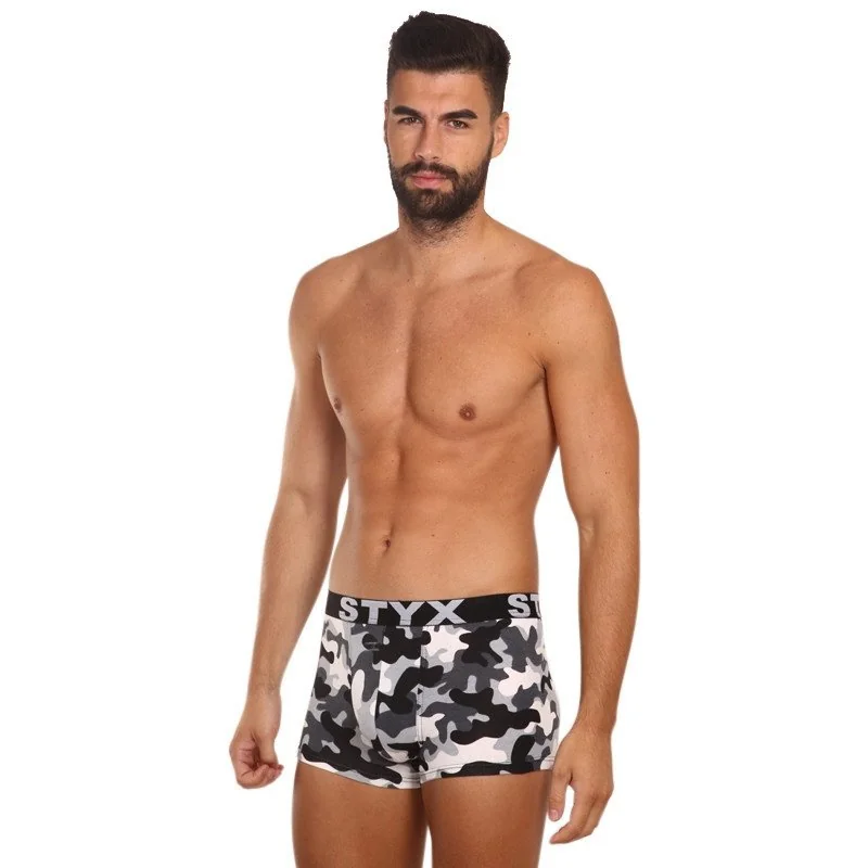 Styx Pánské boxerky art sportovní guma nadrozměr maskáč (R1457) 3XL